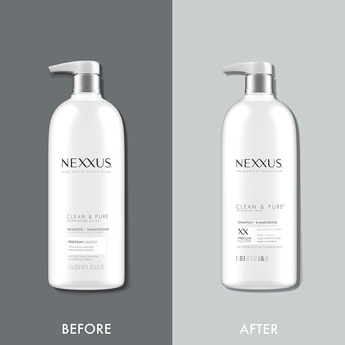 Nexxus Clean and Pure Clarifying Shampoo, With ProteinFusion, Nourished Hair Care Silicone, Dye And Paraben Free 33.8 oz-Velvo Beauty