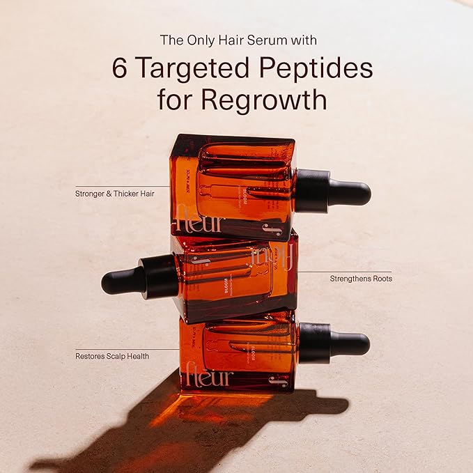 Bloom Peptide Hair Serum with Advanced Multi-Peptides for Women with Thinning Hair, Promotes Fullness, Reduces Shedding, & Balances Scalp, Lightweight, Non-Greasy (Pack 1) 30ml-Velvo Beauty