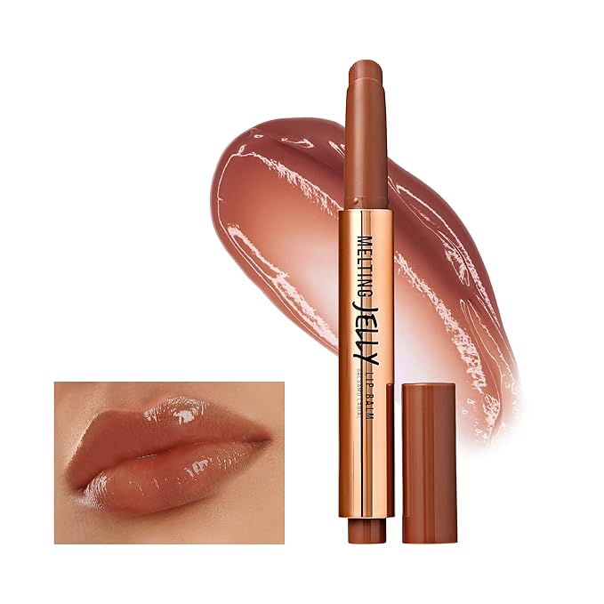KISS NEW YORK Professional Melting Jelly Lip Balm, High Shine & Moisturizing Lip Stick, Long Lasting, Plumping Effect Look, Non-Sticky & Not Cakey, Easy Application & Natural Coverage (Chocolate)-Velvo Beauty