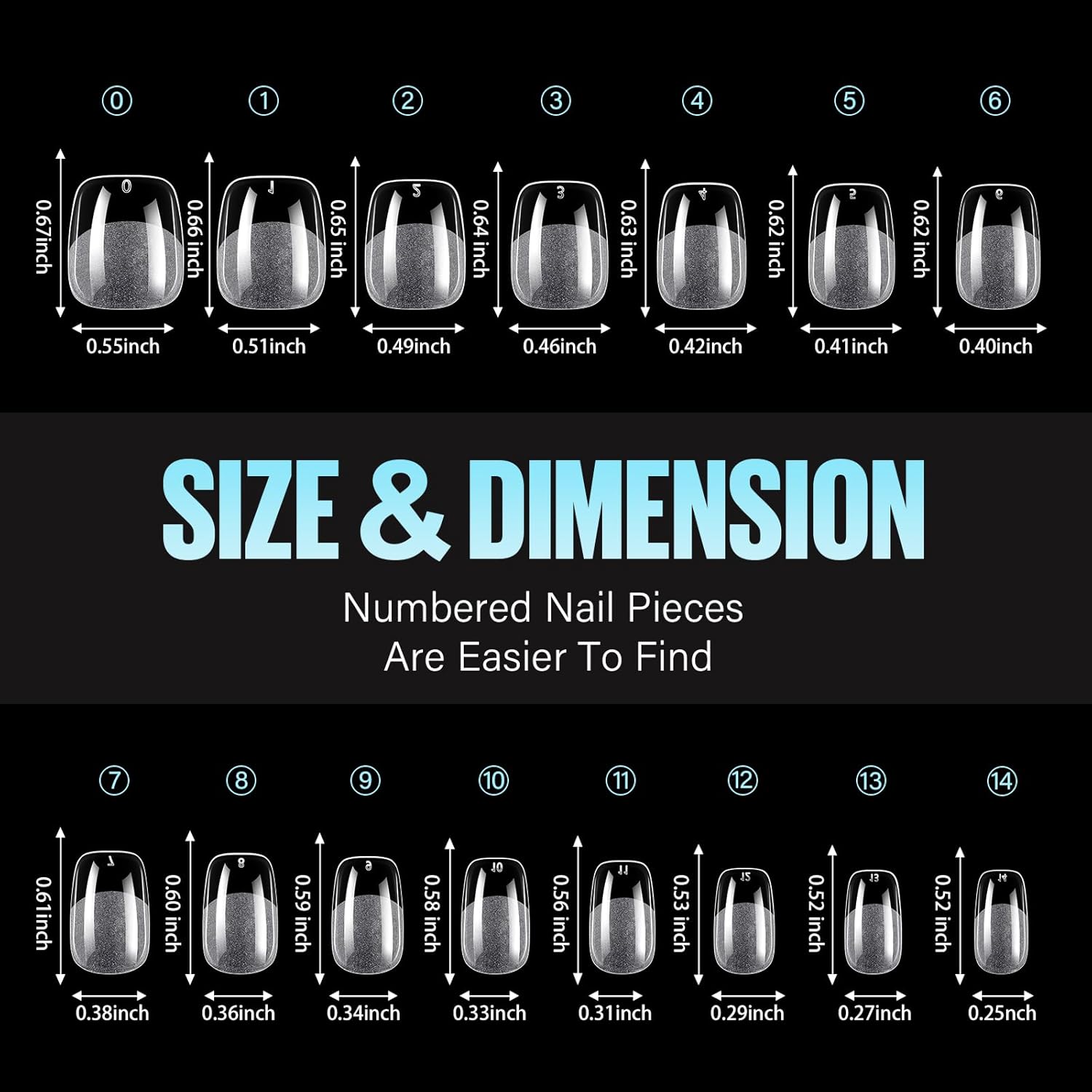 TOMICCA Extra Short Square Nail Tips,Fake Nails Half Matte Acrylic Gel Nail Tips 240Pcs Full Cover False Nails 12 Sizes for Nail Extension Home DIY Salon-Velvo Beauty