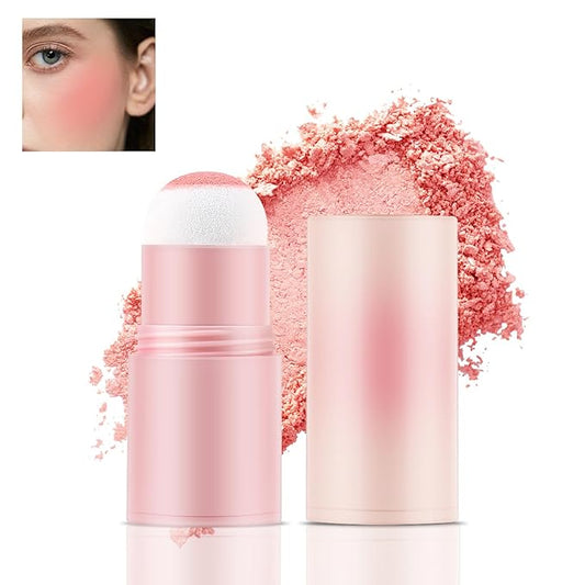 Boobeen Blush Stick, Lightweight Blendable Blush Tint Cheek Blusher, Blush Makeup Stick with Cushion Applicator, Smooth Creamy Blush Beauty Wand for Cheek Lip Eye, Creates Natural Matte Finish-Velvo Beauty