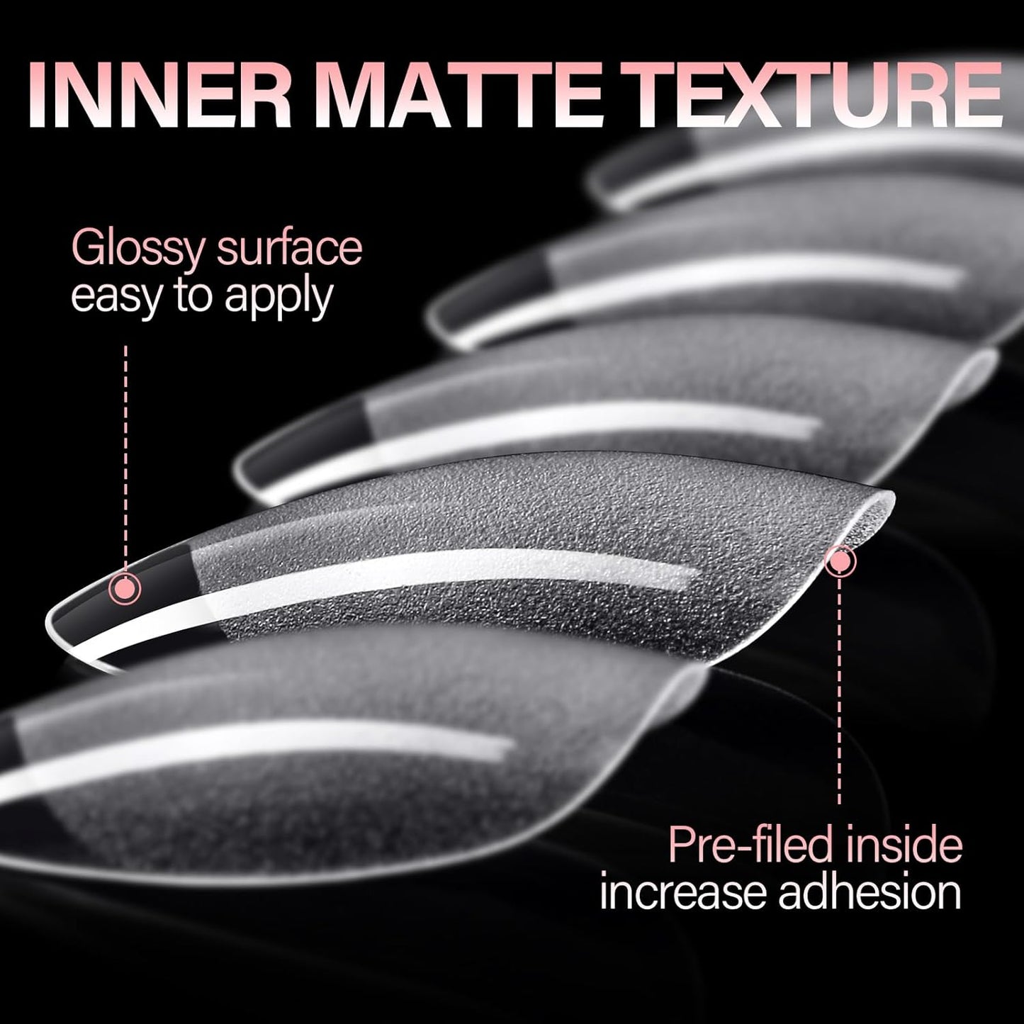 AILLSA Short Almond Nail Tips Pre-Shaped Acrylic Nail Tips Half Matte Full Cover Nails Tips Clear Gelly Press on Flase Tip Nail for Extension Nail Manicure Home DIY 240PCS 15Sizes-Velvo Beauty