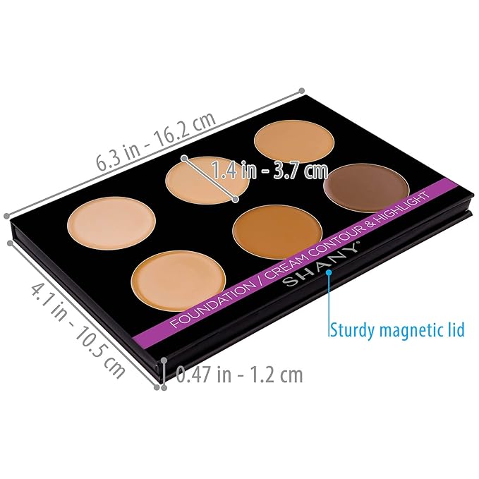 SHANY Foundation/Cream Contour & Highlighting Palette - Layer 1 - Refill for the 6 Layer Mini Masterpiece Collection Makeup Set-Velvo Beauty