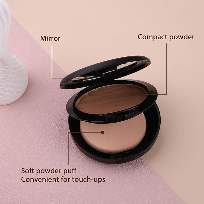 Pressed Face Powder, Flawless and Oil Control Pressed Setting Powder, Long Lasting Matte Finish 5# CARAMEL 05-Velvo Beauty