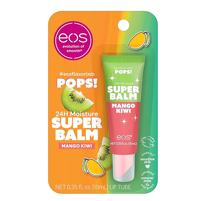 eos 24H Moisture Super Balm- Mango Kiwi, Limited-Edition Lip Mask, Lip Butter, 0.35 fl oz-Velvo Beauty