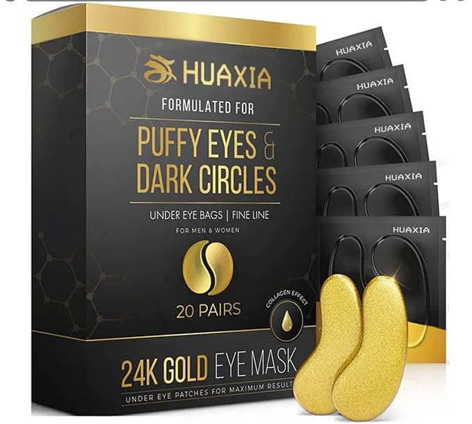 mascarillas de tratamiento ocular con colageno, Parches para el cuidado de la piel bajo los ojos de oro de 24 Kilates-Velvo Beauty
