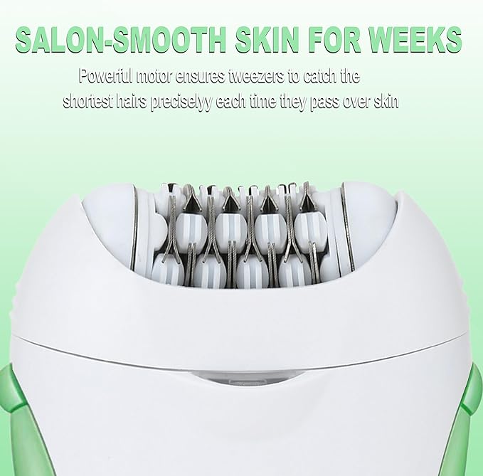 Epilators Hair Removal for Women, Glabrouse Skin Facial Hair Removal, Facial Hair Epilator with Eyebrow Trimmer for Women Face Sensitive Skin for Bikini, Face, Arm, Legs, Armpits, Green-Velvo Beauty