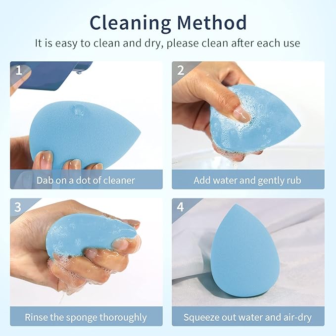 BEAKEY 5 Pcs Makeup Sponge Set, Latex-Free Makeup Sponges for Foundation, Multi-colored Boun Boun Sponges, Flawless for Liquid, Cream, and Powder-Velvo Beauty