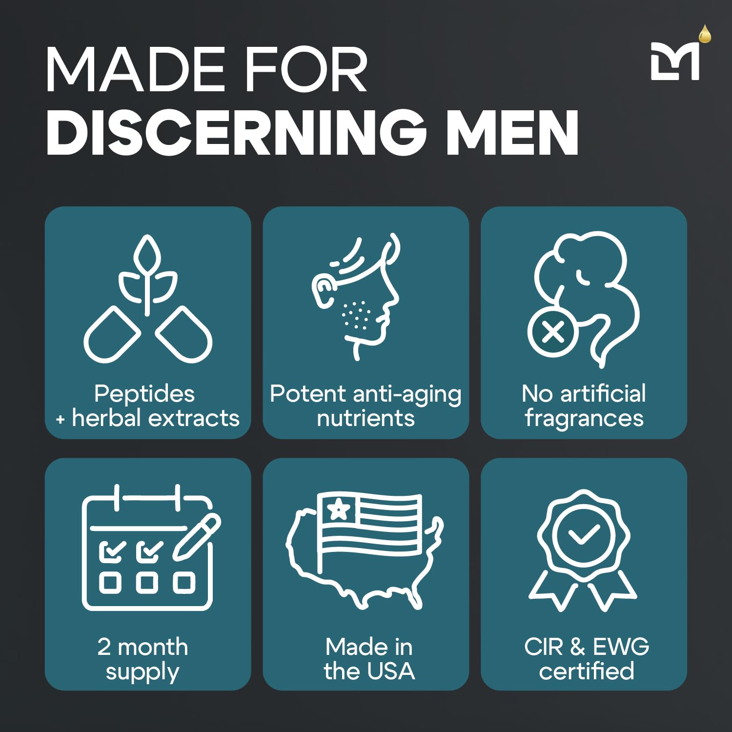 Titan Peptide Anti-Aging Mens Face Cream – Mens Face Moisturizer – For Men, Face Lotion – Men, Skin Care – Tighten, Firm, Revitalize – Peptides, Vitamin C & E, Squalane – All Skin – Unscented-Velvo Beauty