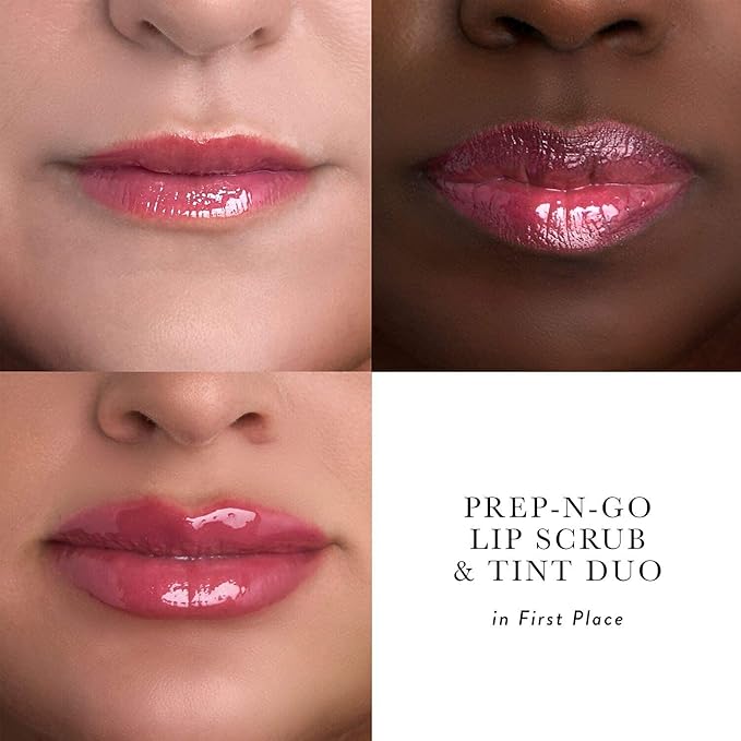LAURA GELLER NEW YORK Prep-n-Go 2-in-1 Lip Scrub and Lip Oil Tint, Lip Hydrating Oil and Exfoliator, First Place-Velvo Beauty