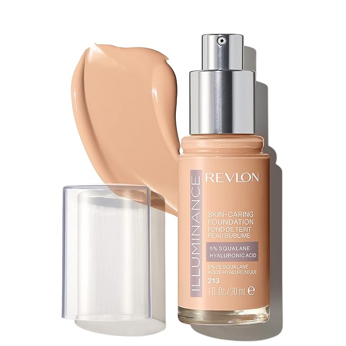 Revlon Illuminance Skin-Caring Liquid Foundation, Hyaluronic Acid, Hydrating and Nourishing Formula with Medium Coverage, 213 Light Natural (Pack of 1)-Velvo Beauty