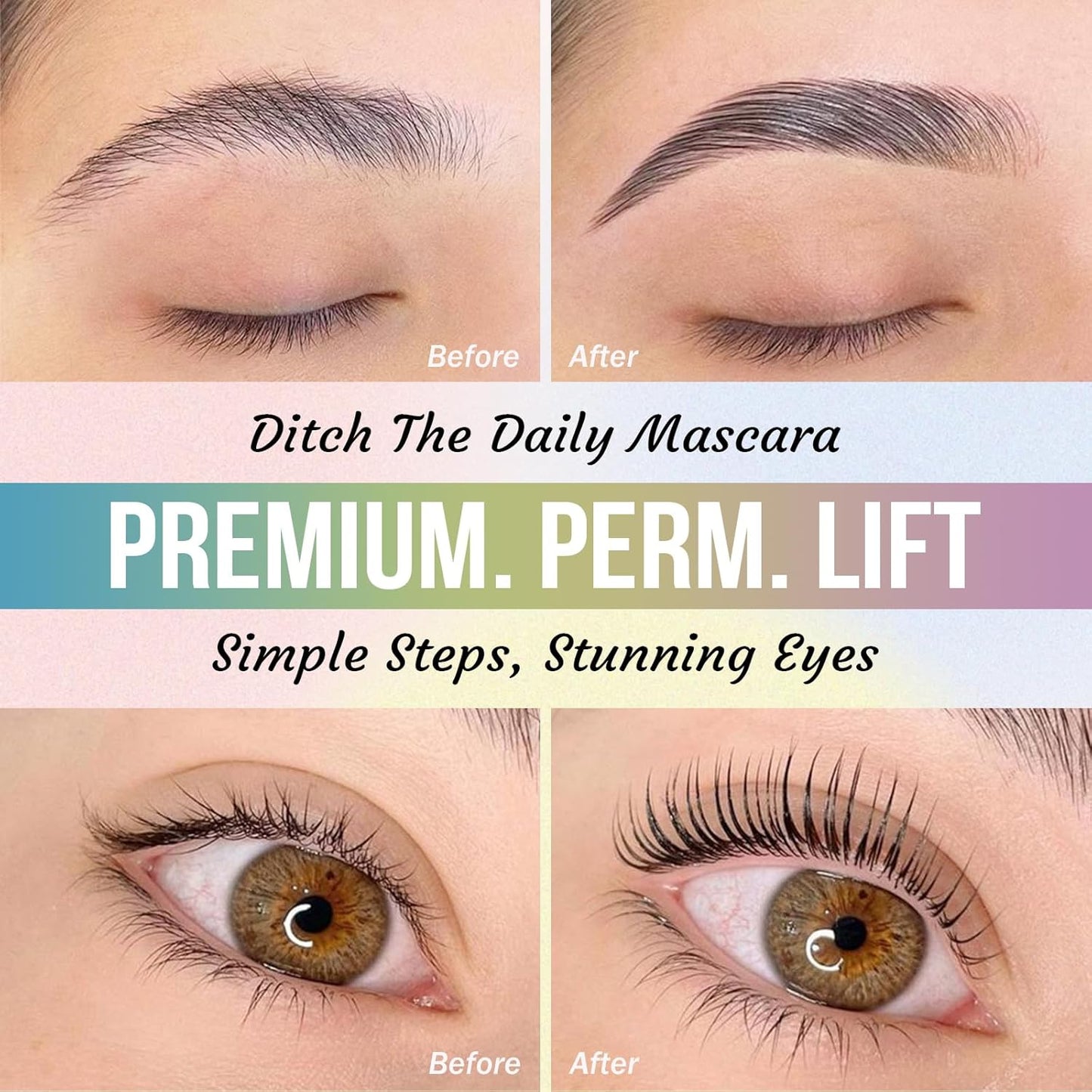 PERMANIA Lash Lift Kit, Tube Design Easy to Apply Brow Lamination Kit, for Natural Results Instant Lifting & Curling with Detailed Instruction (with Liquid Glue)-Velvo Beauty