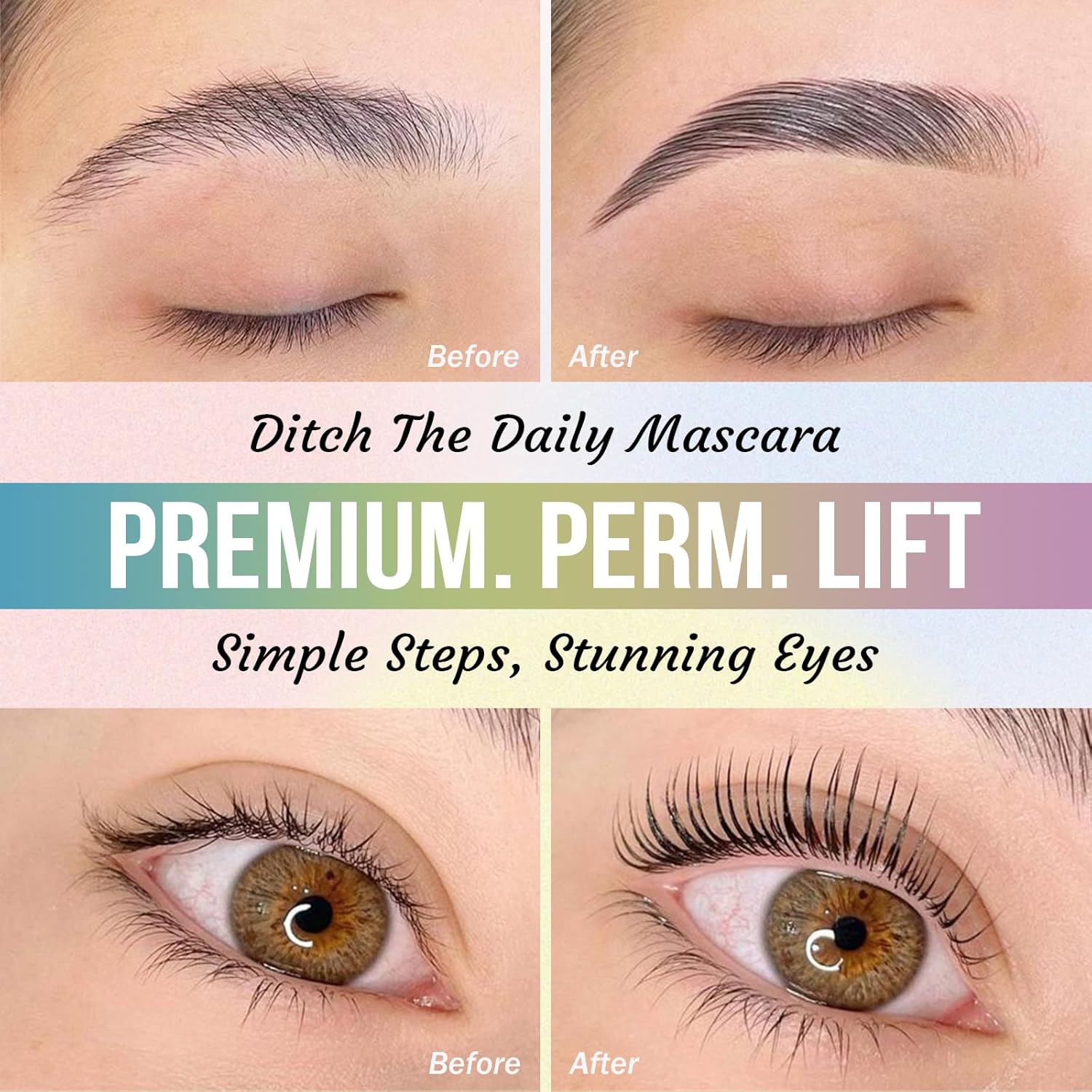 PERMANIA Lash Lift Kit, Tube Design Easy to Apply Brow Lamination Kit, for Natural Results Instant Lifting & Curling with Detailed Instruction (with Liquid Glue)-Velvo Beauty