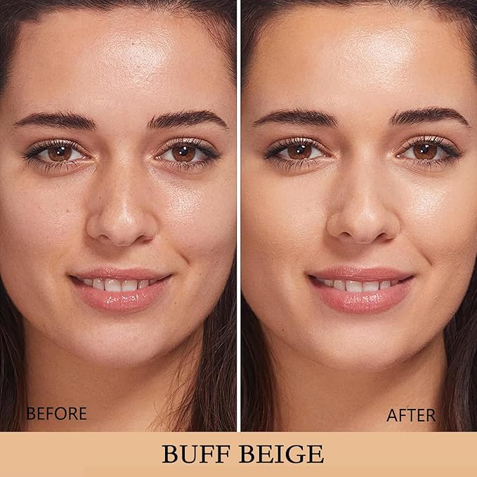 Air Cushion CC Cream Mushroom Head Cushion Foundation, BB Cream Face Makeup for Mature Skin Moisturizing Concealer Brighten Long-Lasting, Even Skin Tone for All Skin Types (Buff Beige)-Velvo Beauty