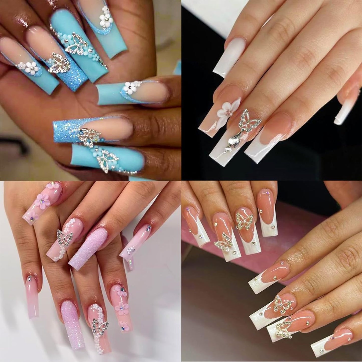 Nail Charms Rhinestones Colorful Nail Art Gems with Glue Gel Flatback Pearls Supplies Luxurious Crystal AB Rhinestones Nails Accessories Jewelry Pearls for Women Nails DIY Design-Velvo Beauty