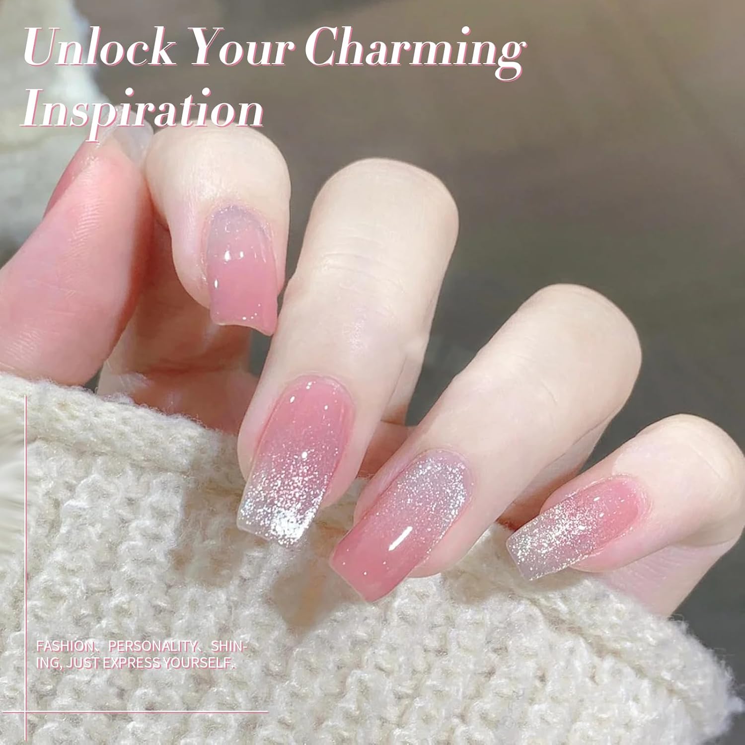 BORN PRETTY Cat Magnetic Eye Gel Nail Polish,Pink Myrtle Glitter Cat Magnetic Gel Nail Polish, Holographic Magnetic Nail Polish for Nail Art Manicure Salon DIY at Home 15ML-Velvo Beauty