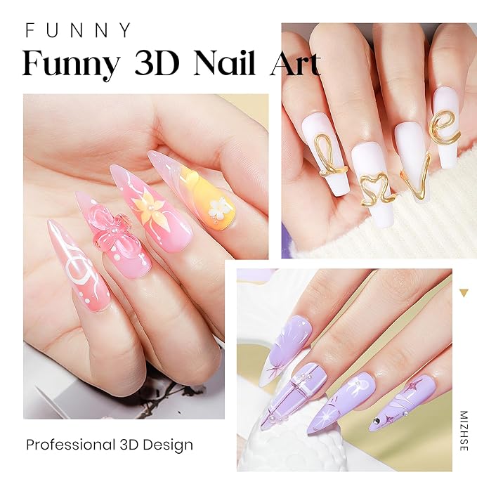 MIZHSE Solid Builder Gel for Nails, Clear Non-Sticky Sculpting Gel, 3D Nail Art Carving Building Modeling Hard Nail Extension Soak Off UV/LED Nail Art Salon Home DIY 15g-Velvo Beauty