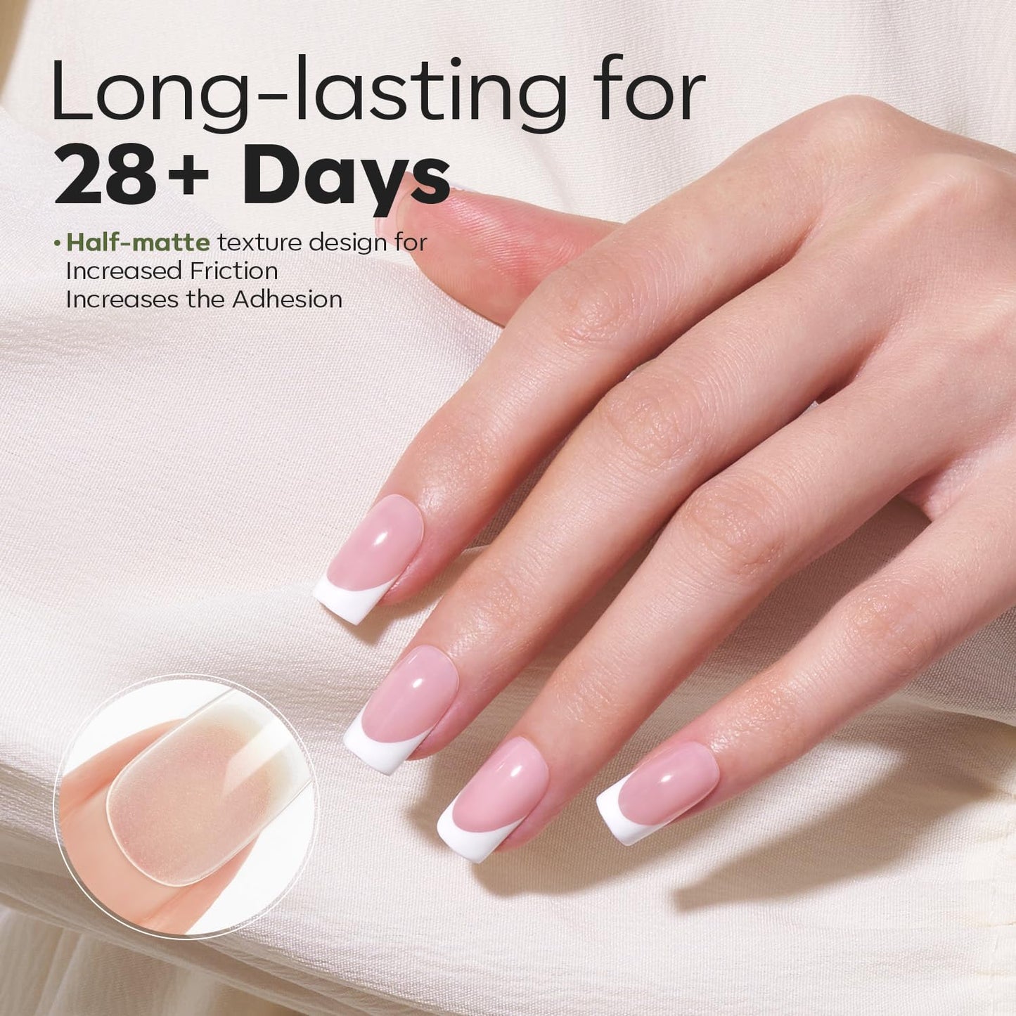 Modelones Short Square Fake Nail Tips - 510Pcs Gel Tips Pre-shaped Half Matte Full Cover Clear Acrylic Gel Kit False Press on Nails for Extension DIY Salon 15Sizes-Velvo Beauty