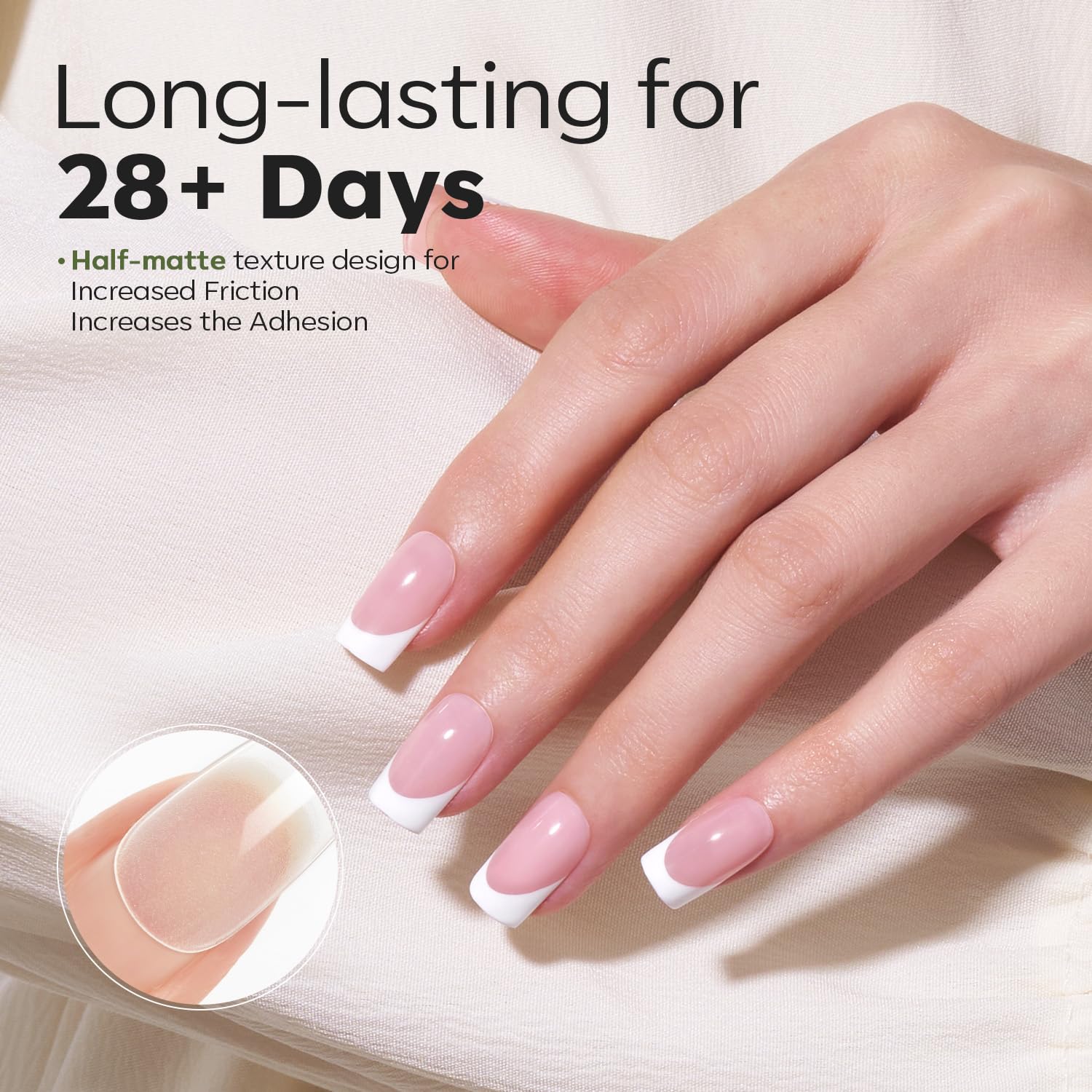 Modelones Short Square Fake Nail Tips - 510Pcs Gel Tips Pre-shaped Half Matte Full Cover Clear Acrylic Gel Kit False Press on Nails for Extension DIY Salon 15Sizes-Velvo Beauty