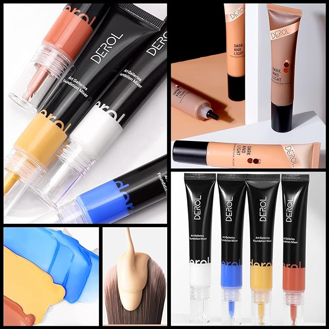 Blue Foundation Mixing Pigment for Adjusting Shade and Color Corrector, Blends Easily With Foundation, Blue Color Corrector for Adjusting Foundation from Warm to Cold (02# Blue)-Velvo Beauty