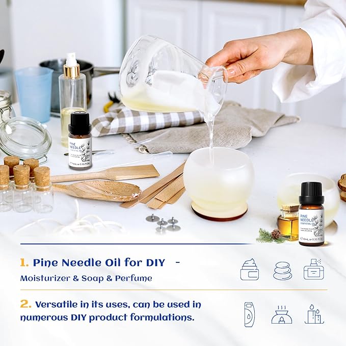 HIQILI 10ml Pine Essential Oil, 100% Pure Natural for Diffuser, Clean Spary, Winter Candle Making Scent- 0.33 Fl Oz-Velvo Beauty