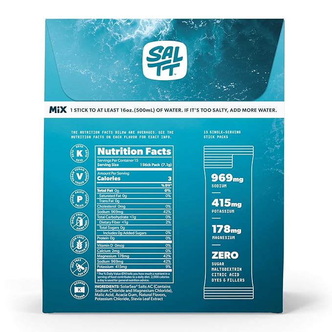 Keto Chow SALTT Electrolytes Powder Packets, All Things Mixed Variety Pack (15 Packets) - Magnesium, Potassium, Sodium, Trace Minerals - Vegan & Gluten Free - Travel Essentials - Made in USA-Velvo Beauty