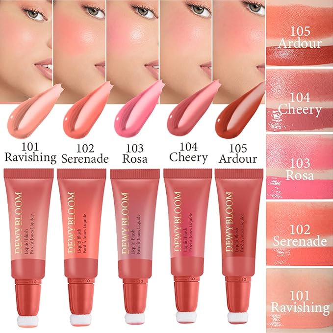 Cream Blush Wand, Milk Liquid Blush Contour Wand with Cushion Applicator, Smooth Natural Blush Makeup Stick for Cheek Lip Eye, Lightweight, Easily Blendable,101 Ravishing,Nude Pink-Velvo Beauty