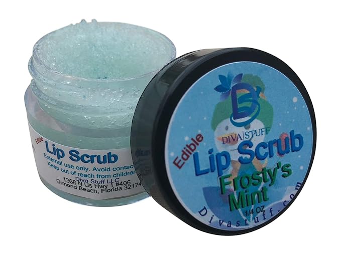Diva Stuff Ultra Hydrating Lip Scrub for Soft Lips, Gentle Exfoliation, Moisturizer & Conditioner, Frosty's Mint – ¼ oz (Made in the USA)-Velvo Beauty