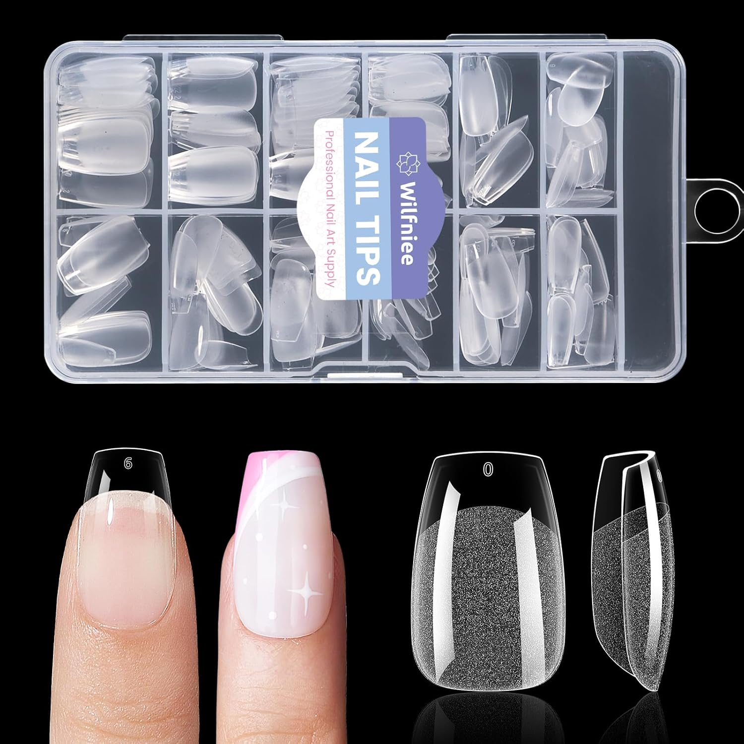 Short Coffin Nail Tips: 240PCS Pre-shaped Clear Gel Nail Tips Coffin Short, 12Sizes Acrylic Full Cover Fake Press on Nails for Nail Extension DIY Salon-Velvo Beauty