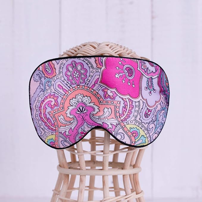 100% Pure Silk Eye Mask Sleep Eye Mask Eye Cover Eyeshade Sleeping Eye Mask Printed Colors (#12)-Velvo Beauty