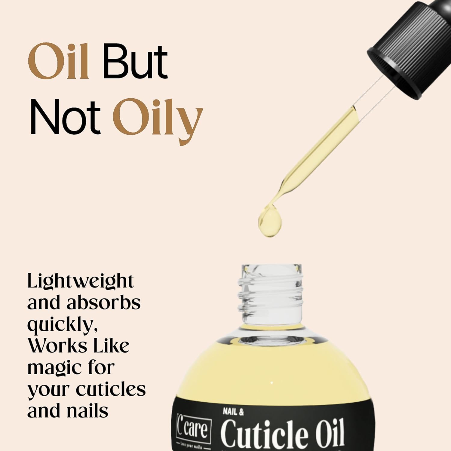 C CARE Sweet Almond Cuticle Oil For Nails - Repairs Cuticles Overnight - Moisturizes and Strengthens Nails and Cuticles - Dropper & Brush included - 2.5oz-Velvo Beauty