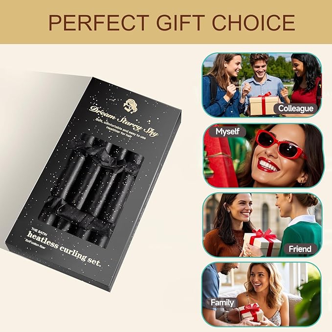 Satin Heatless Curling Set - Hair Rollers for Curls Heatless Hair Curlers & Hot Rollers Hair Curlers to Sleep in Curling Rod Headband Curler (Dreamy Starry Sky)-Velvo Beauty