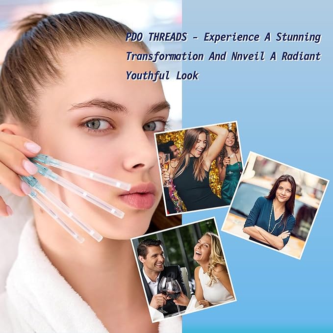 Elves Pdo Threads for Eyes Lift Mono Screw Type 30g38mm Pdo Lifting Thread for Fox Eye 40pcs Pdo Threads for Face Lift with Blunt Tips Smooting Eye Wrinkles Improves Skin's Firmness and Elasticity-Velvo Beauty