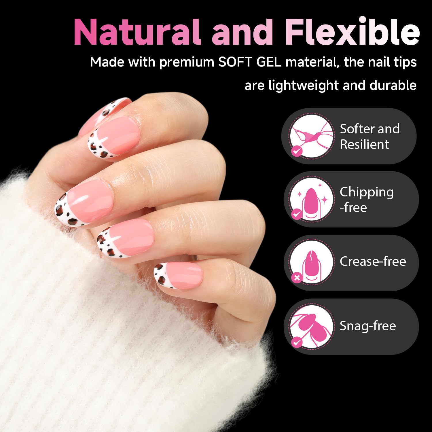 UNA GELLA Oval Gel Nail Tips, 312 Pcs Short Oval Round Nails Pre-Etched Half Matte Clear Acrylic Full Cover Press on Fake Nails No Filing Needed for DIY & Nail Extensions 12 Sizes-Velvo Beauty