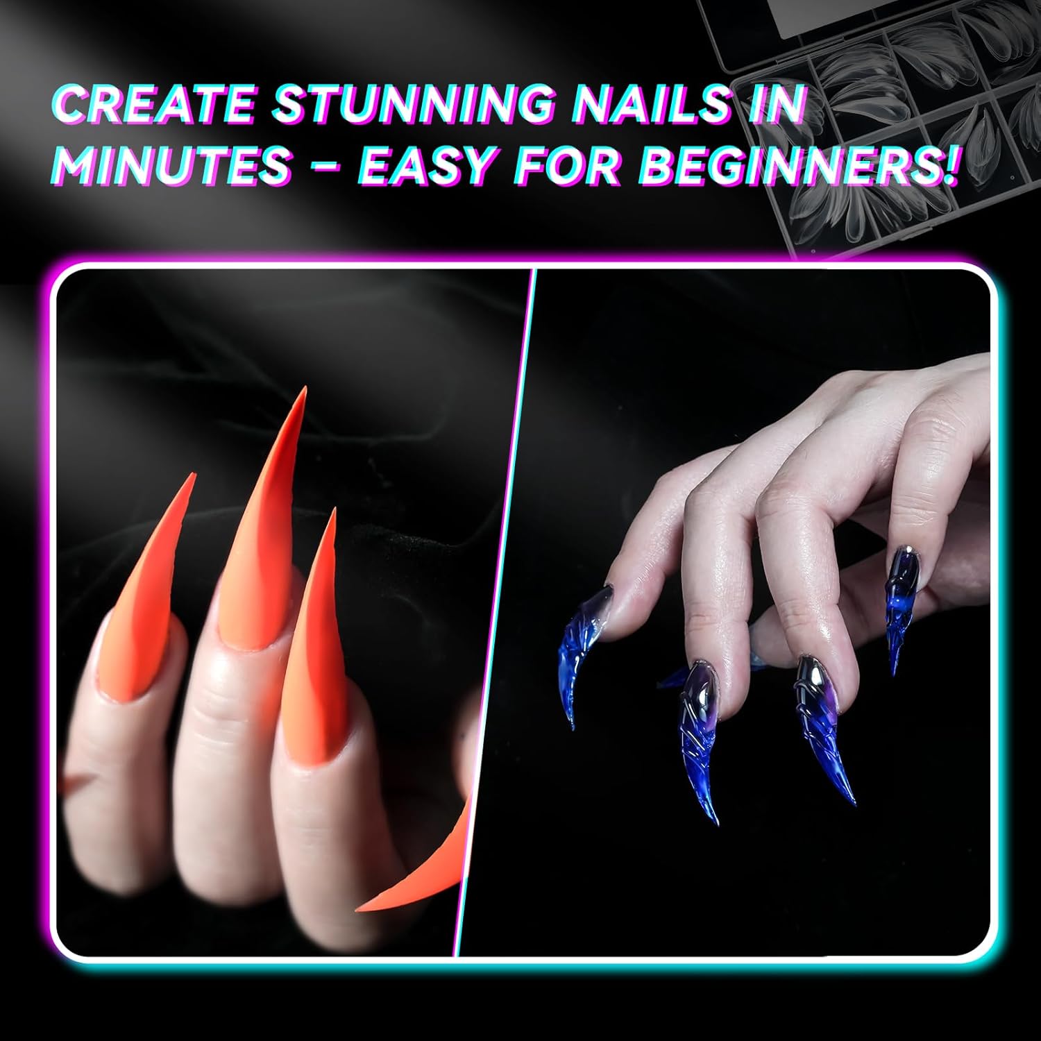 Gelike EC Cat Dual Forms for Extension: 120 Pcs Color Nail Form, 12 Size Nail Forms For Builder, Half Matte Gel Forms For Manicure Art Design Salon Diy-Velvo Beauty