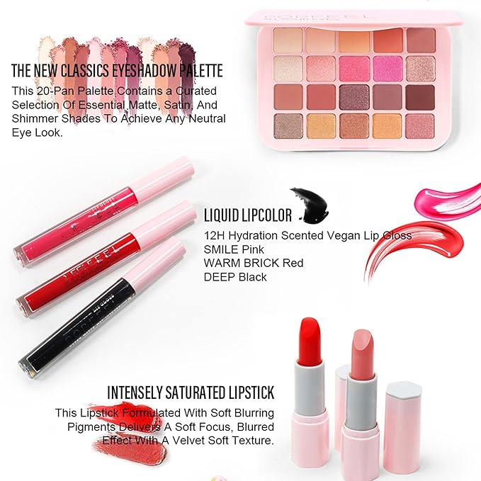 All In One Makeup Kit,Makeup Gift Set for Women Beginners,20 Colors Eyeshadow Palette, Lipstick, Eyebrow Pencil, Eyeliner & Mascara, Concealer Foundation Makeup Kit for Girls.-Velvo Beauty