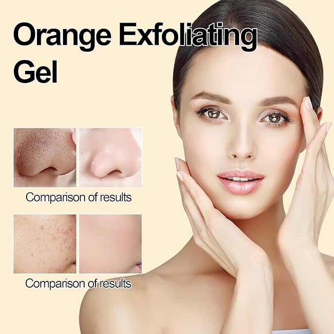 BROUYOUE Orange Exfoliating Gel Scrub for Face and Body Skin, Deep Cleansing Moisturizing Skin Orange Peeling Gel, Natural Orange Exfoliating Gel for All Types Skin (1pc)-Velvo Beauty