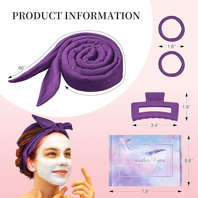 Heatless Curling Rod Headband, Upgraded 60" Extra Long Heatless Curls Headband Soft Hair Curlers to Sleep In Hair Rollers No Heat Curls (Light Purple)-Velvo Beauty