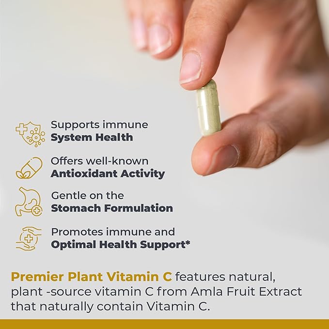 Premier Research Labs Vitamin C Supplement - Natural Vitamin C, Whole Food Vitamin C, Essential C Complex, Pure with Bioflavonoids & Organic Ingredients - 60 Vegetarian Capsules-Velvo Beauty