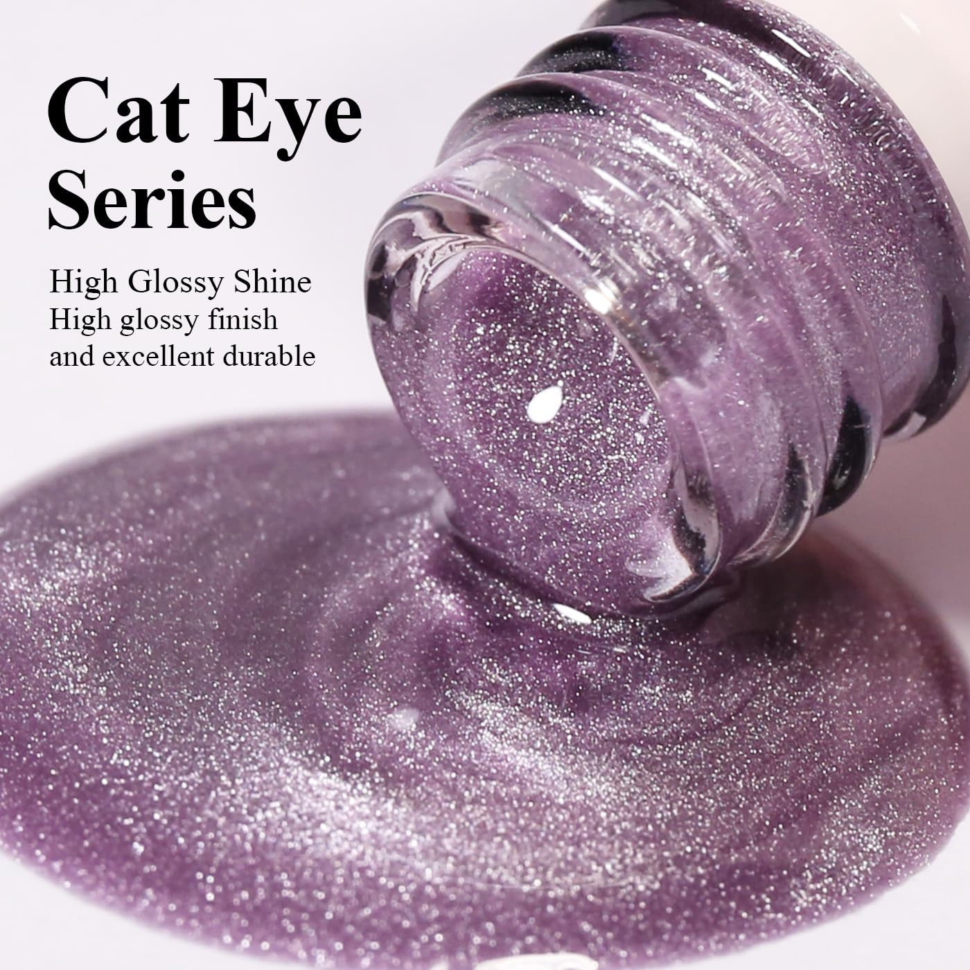 Imtiti Cat Eye Gel Nail Polish, Light Purple Holographic Magnetic Crystal Nail Gel Polish With Magnet Glittery Galaxy Spring Summer Kit Soak Off UV Led 10ML-Velvo Beauty