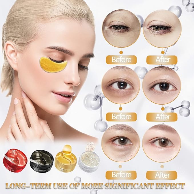 Under Eye Patches-240 Pcs-Four Color Eye Mask For Reduce Dark Circles,Eyes Bags,Puffy,Wrinkles,Gel Eye Mask Skincare-Velvo Beauty