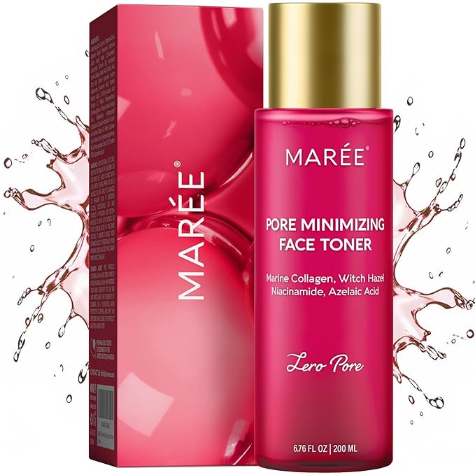 MAREE Pore Minimizer for Face Toner – Oil Control Facial Toner with Niacinamide, Witch Hazel & Marine Collagen – Gentle Exfoliating Face Toner for Women – Oily, Normal, Sensitive Skin – Tonico Facial-Velvo Beauty