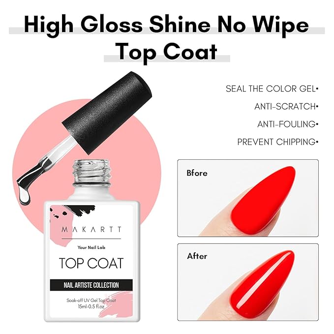 Makartt 3Pcs Builder Nail Gel with Top and Base Coat, Clear Gel Builder Kit for Nails Apex Building Thickening Strengthener Extension Rhinestone in a Bottle, UV Light Lamp Required-Velvo Beauty