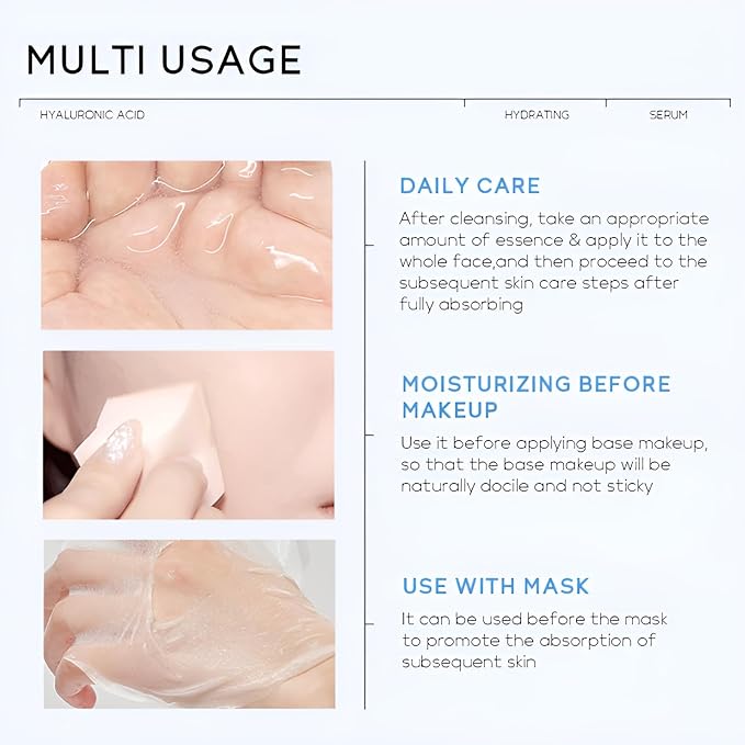Hyaluronic Acid Serum for Face, Hydrating Face Serum for Dry Skin W/Hymagic-4D, Squalane, Vitamin C & E for Plumping, Hydrating & Anti-Aging Serum, Skin Care, 1.06fl.oz, Pack of 2-Velvo Beauty