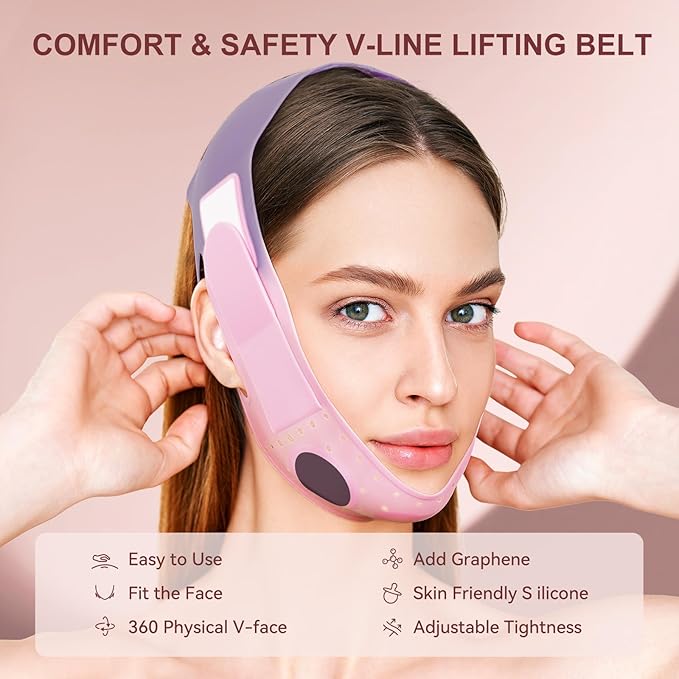 V-Line Mask Chin Up Mask V Shaped Face Mask Chin strap, Soft Silicone Chin Strap V Line Lifting Mask for Women,Jaw Exerciser-Velvo Beauty