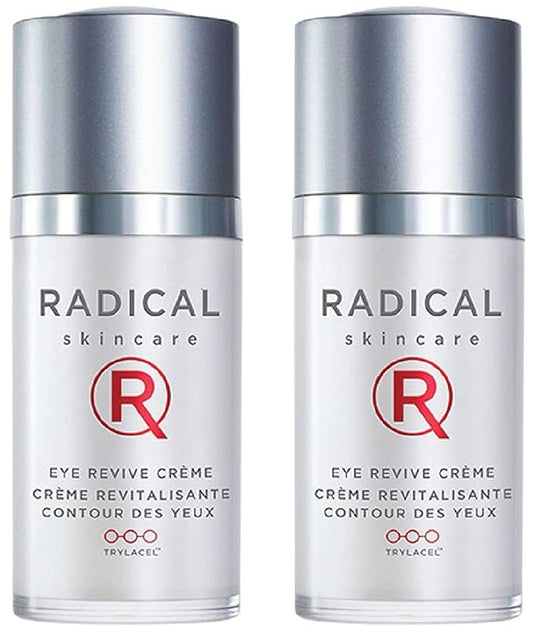 Radical Skincare Eye Revive Creme - 4 in1 Anti-Aging Solution Combats Wrinkles, Dark Circles, Puffiness, & Fine Lines - For All Skin Types Including Sensitive Skin - Paraben Free (0.5 Fl Oz, 2 Pack)-Velvo Beauty