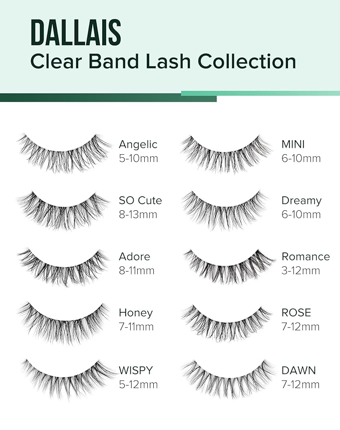 Cat Eye Lashes Natural Strip Lashes That Look Like Extensions Clear Band Lashes Mink Eyelashes Wispy Fox Eye Lashes Packs 7 Pairs-Velvo Beauty