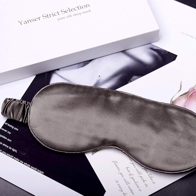 Silk Sleep Mask Light Blocking Luxury 100% Mulberry 19mm Silk Eye Mask Eye Cover Blindfold Ultra Soft Light & Comfy Anti Aging Skin Care with Travel Bag Gift Package-Velvo Beauty