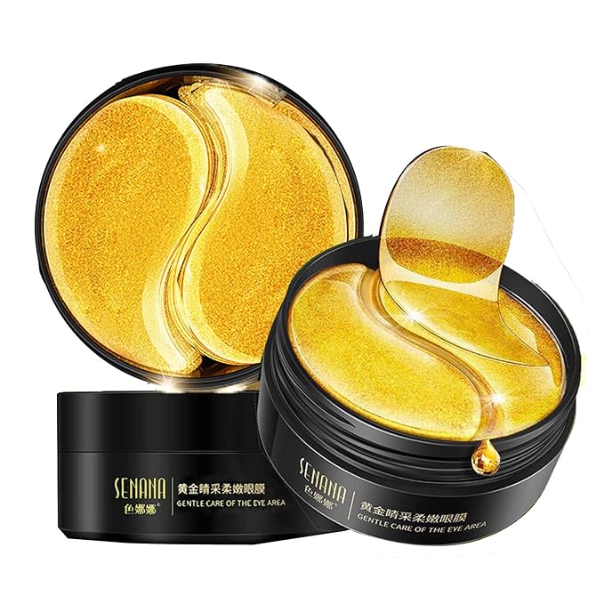 Under Eye Collagen Patch, 24K Gold Anti-Aging Mask, Pads for Puffy Eyes & Bags, Dark Circles and Wrinkles, with Hyaluronic Acid, Hydrogel, Deep Moisturizing Improves elasticity, 30 Pairs-Velvo Beauty