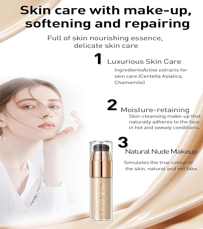 Mattte Liquid Concealer Foundation, Silky Foundation Mist Makeup, Breathable Blendable Lasting Formula, Moisturizing Repairing Makeup Primer, Flawless Smooth Creamy Nude Finish (#04)-Velvo Beauty